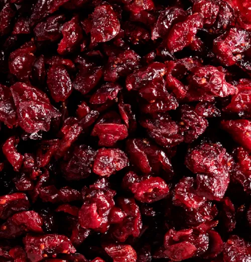 Cranberries infusées au jus de pomme